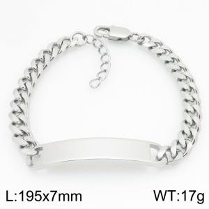 Stainless steel bracelet factory direct supply hot selling simple smooth curved bracelet - KB211381-KFC