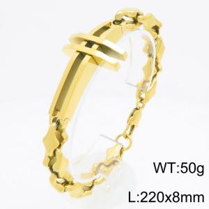 Stainless steel bracelet factory direct supply hot selling simple cross shaped bracelet - KB211387-KFC