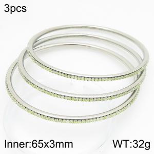 Stainless steel circle minimalist rhinestone bangle - KB211413-GC