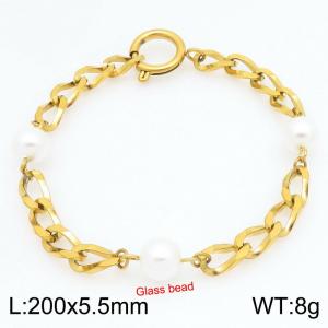 Stainless Steel Gold-plating Bracelet - KB211693-Z