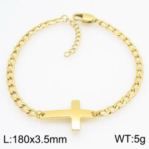 Stainless steel cross element bracelet - KB211854-KFC
