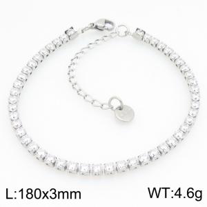 Stainless Steel Stone Bracelet - KB211872-GSD