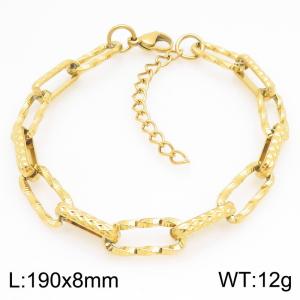Stainless Steel Gold-plating Bracelet - KB211894-ZJZL