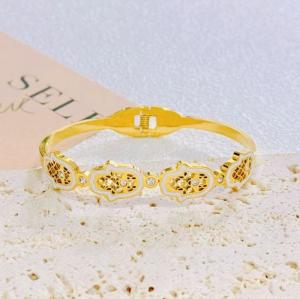 Stainless Steel Gold-plating Bangle - KB211898-SXSJ