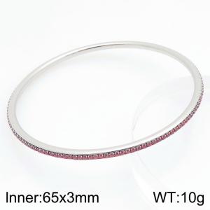 Stainless Steel Stone Bangle - KB211925-GC