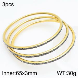 Stainless Steel Stone Bangle - KB211932-GC