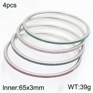 Stainless Steel Stone Bangle - KB211935-GC