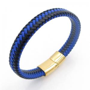 Stainless Steel Leather Bracelet - KB212182-JZ