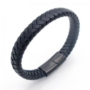 Stainless Steel Leather Bracelet - KB212185-JZ