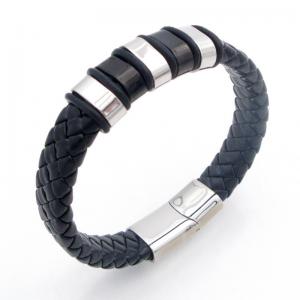 Stainless Steel Leather Bracelet - KB212186-JZ