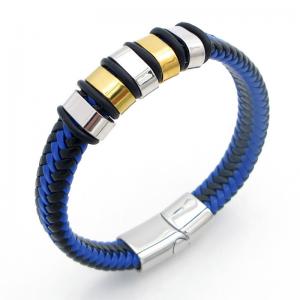 Stainless Steel Leather Bracelet - KB212187-JZ
