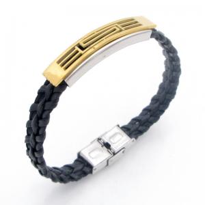 Stainless Steel Leather Bracelet - KB212217-JZ