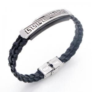 Stainless Steel Leather Bracelet - KB212218-JZ