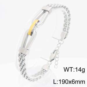 Stainless Steel Gold-plating Bracelet - KB212469-KFC