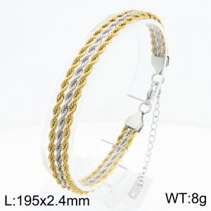 Stainless steel jewelry Fried Dough Twists shaped bracelet - KB212624-Z