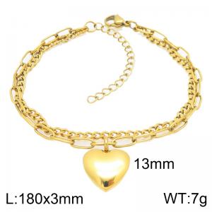 Stainless Steel Gold-plating Bracelet - KB212791-Z