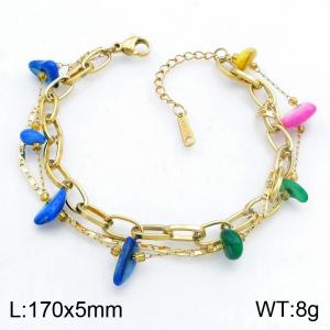 Stainless Steel Gold-plating Bracelet - KB213017-SP