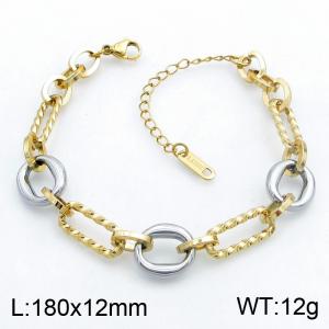 Stainless Steel Gold-plating Bracelet - KB213031-SP