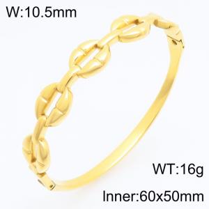 Stainless Steel Gold-plating Bangle - KB213061-KSZ