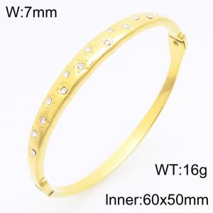 Stainless Steel Stone Bangle - KB213066-KSZ