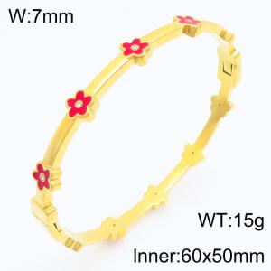 Stainless Steel Stone Bangle - KB213068-KSZ