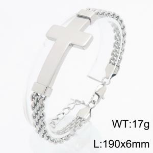 Stainless steel jewelry cross element bracelet - KB213291-KFC