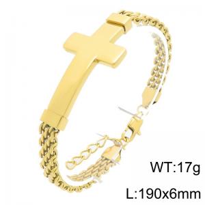 Stainless steel jewelry cross element bracelet - KB213292-KFC