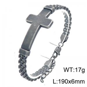 Stainless steel jewelry cross element bracelet - KB213293-KFC