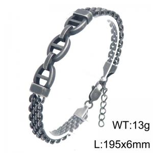 Fashionable stainless steel jewelry oxidized black bracelet - KB213297-KFC