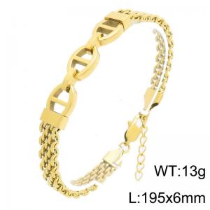 Fashion stainless steel jewelry electroplated golden bracelet - KB213298-KFC