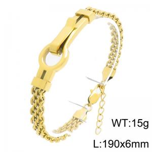 Fashion stainless steel jewelry electroplated golden bracelet - KB213312-KFC