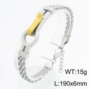 Fashion stainless steel jewelry electroplated golden bracelet - KB213313-KFC