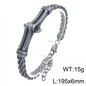 SS Oxidized Bracelet - KB213325-KFC