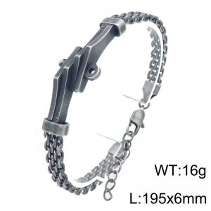 SS Oxidized Bracelet - KB213328-KFC