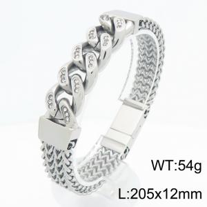 Stainless Steel Jewelry with Rhinestone Bracelet - KB213335-KFC