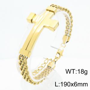 Stainless steel jewelry cross element bracelet - KB213353-KFC