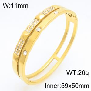 Stainless Steel Stone Bangle - KB213367-KSZ