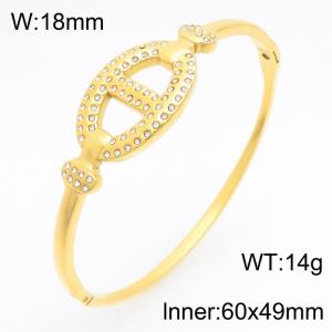 Stainless Steel Stone Bangle - KB213368-KSZ