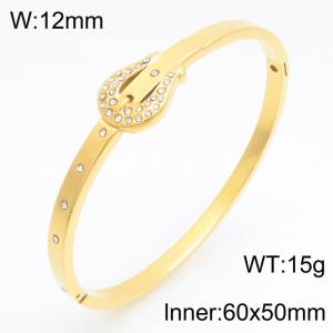 Stainless Steel Stone Bangle - KB213369-KSZ