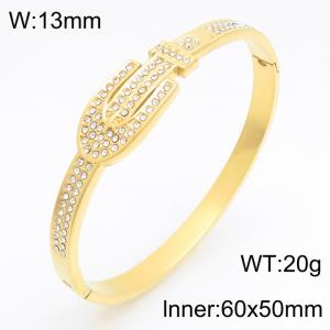 Stainless Steel Stone Bangle - KB213370-KSZ