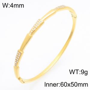 Stainless Steel Stone Bangle - KB213377-KSZ