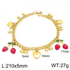 Stainless Steel Gold-plating Bracelet - KB213537-Z