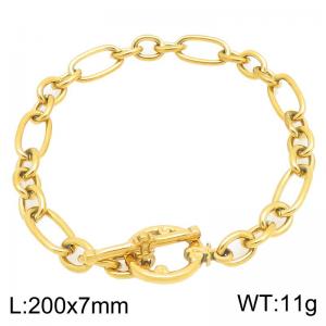Stainless Steel Gold-plating Bracelet - KB213687-Z