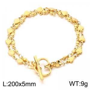 Stainless Steel Gold-plating Bracelet - KB213970-Z