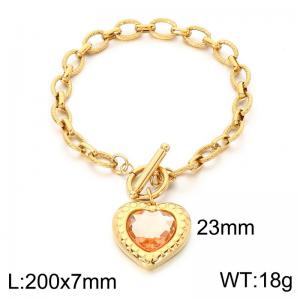 Stainless Steel Stone Bracelet - KB213986-Z
