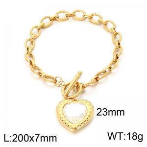 Stainless Steel Stone Bracelet - KB213988-Z