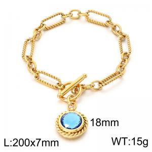 Stainless Steel Stone Bracelet - KB214003-Z