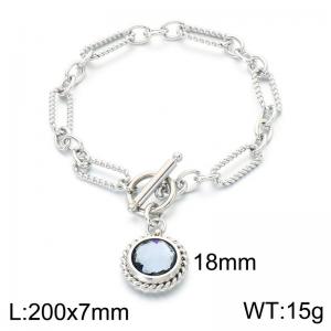 Stainless Steel Stone Bracelet - KB214007-Z
