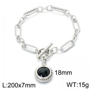 Stainless Steel Stone Bracelet - KB214009-Z
