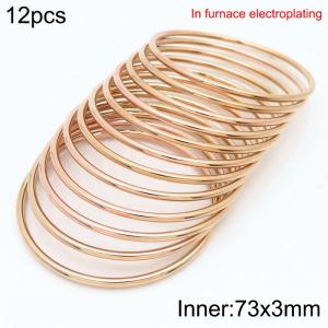 Fashion Women's Titanium Steel Round Bracelet - KB214112-LO